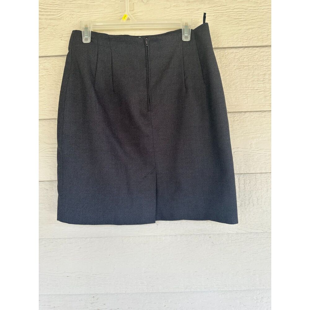 Giorgio Sant'Angelo Vintage Charcoal Grey 100% Pure Wool Pencil Skirt Size 14